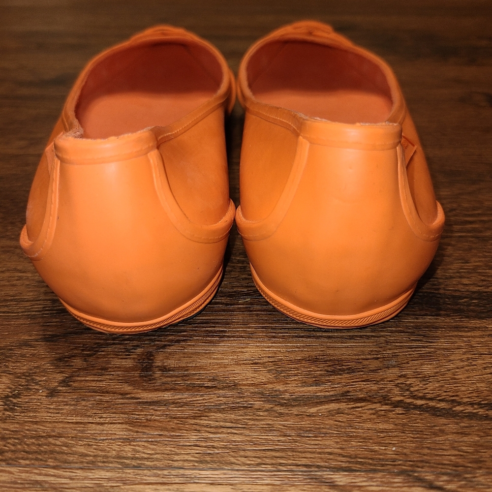 Sigerson Morrison Orange Rain or Shine Rubber Pointed Toe Shoes Flats 10 - Picture 4 of 6